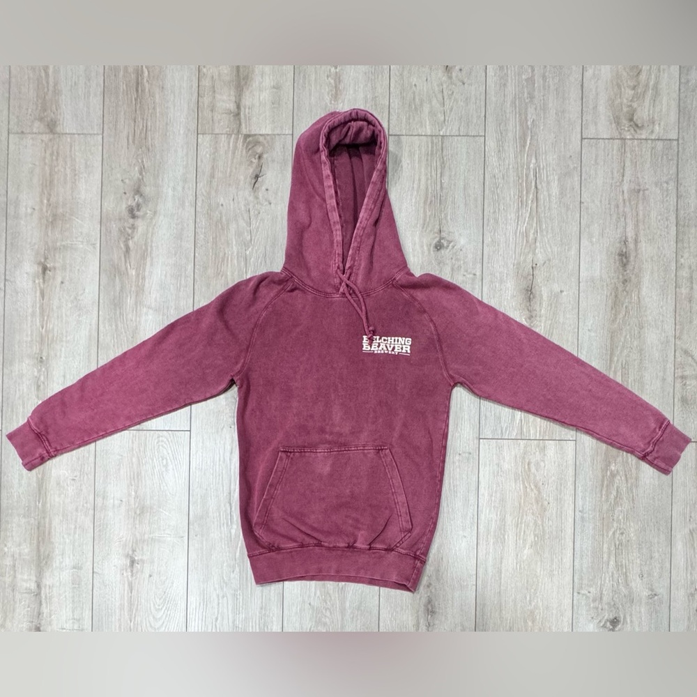 EUC BELCHING BEAVER BREWERY North Park San Diego XS MAROON Hoodie